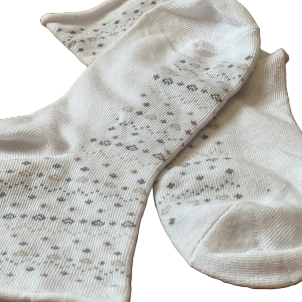 Meritex Παιδική Βαμβακερή Κάλτσα για Κορίτσια με αστεράκια και καρδούλες Λευκό 4525 White