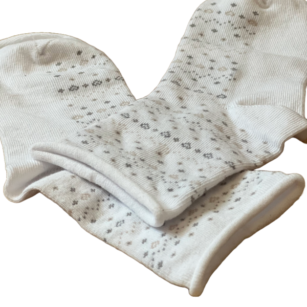 Meritex Παιδική Βαμβακερή Κάλτσα για Κορίτσια με αστεράκια και καρδούλες Λευκό 4525 White