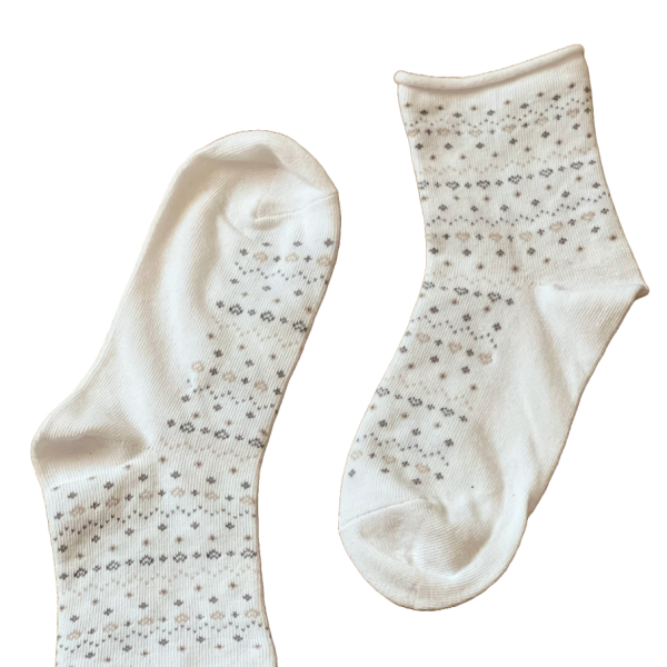 Meritex Παιδική Βαμβακερή Κάλτσα για Κορίτσια με αστεράκια και καρδούλες Λευκό 4525 White