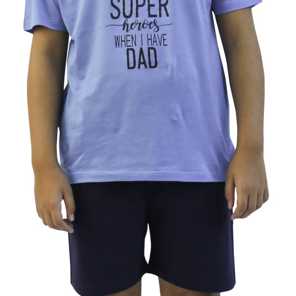 Galaxy Παιδική-Εφηβική Βαμβακερή Πιτζάμα για αγόρια Μπλέ 323-21