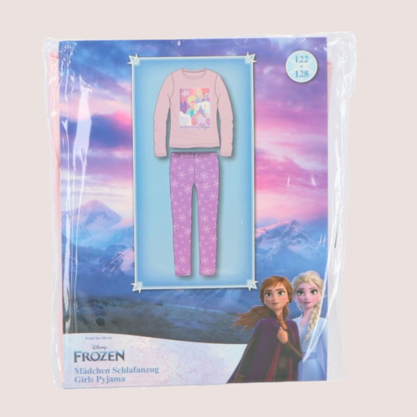 Disney Classics Παιδική Βαμβακερή Πιτζάμα Frozen Elsa from the Movie Λευκό μπλουζάκι και μωβ παντελόνι 1602011