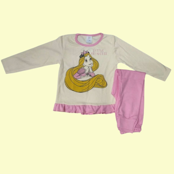 Natura Παιδική για κορίτσι βαμβακερή πιτζάμα με σχέδιο πριγκίπισσα Rapunsel Ραπουνζελ 4082 Ροζ Pink
