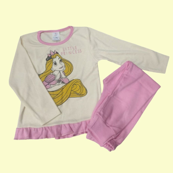 Natura Παιδική για κορίτσι βαμβακερή πιτζάμα με σχέδιο πριγκίπισσα Rapunsel Ραπουνζελ 4082 Ροζ Pink