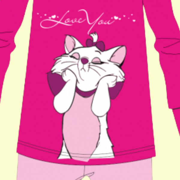 Natura Παιδική για κορίτσι βαμβακερή πιτζάμα με σχέδιο γατούλα Marie 4084 Μωβ Purple