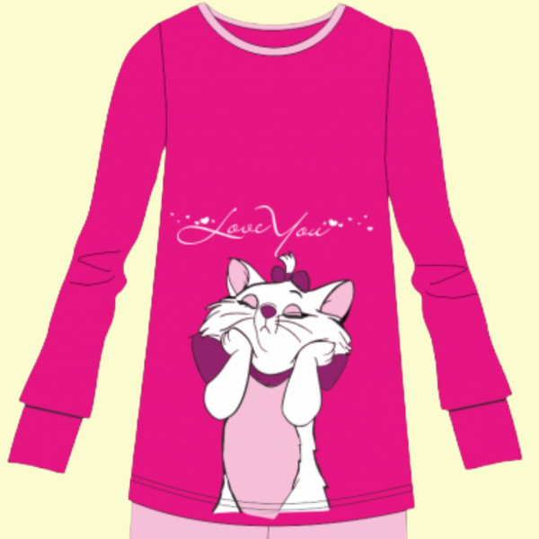 Natura Παιδική για κορίτσι βαμβακερή πιτζάμα με σχέδιο γατούλα Marie 4084 Μωβ Purple