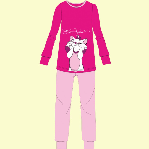 Natura Παιδική για κορίτσι βαμβακερή πιτζάμα με σχέδιο γατούλα Marie 4084 Μωβ Purple