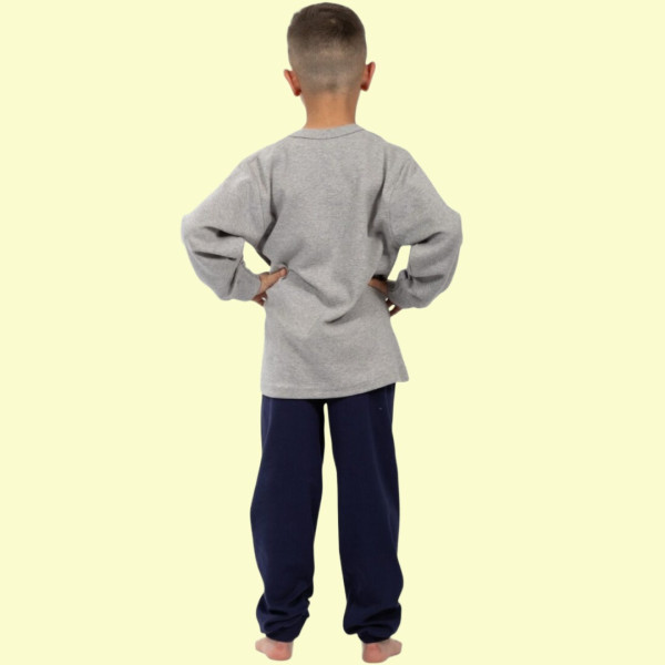 Nina Club αγορίστικη βαμβακερή πιτζάμα fashion με σχέδιο Popey Ποπάυ γκρί φουτερ μπλούζα μπλέ παντελόνι NC704