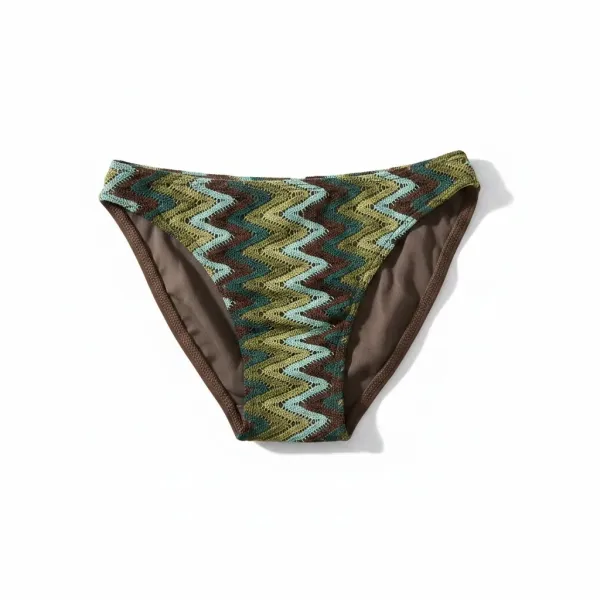 Modern Ocean Set παιδικό μαγιό πλεκτό τριγωνάκι τύπου Missoni με δώρο το παρεό με αποχρώσεις του πράσινου CT-6332 green