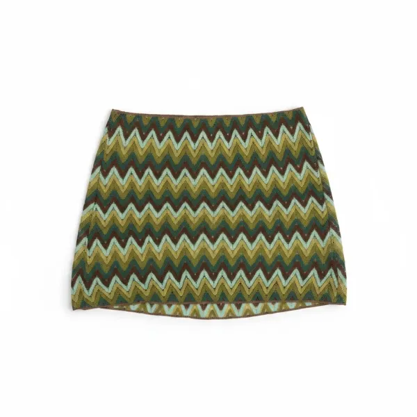 Modern Ocean Set παιδικό μαγιό πλεκτό τριγωνάκι τύπου Missoni με δώρο το παρεό με αποχρώσεις του πράσινου CT-6332 green