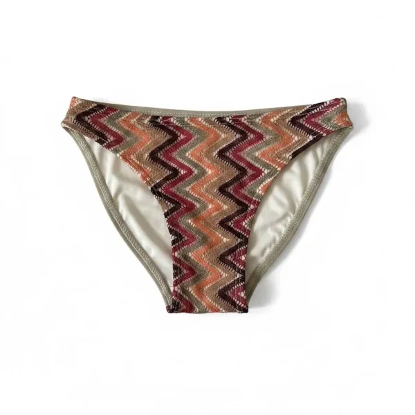 Modern Ocean Set παιδικό μαγιό πλεκτό τριγωνάκι τύπου Missoni με δώρο το παρεό τερακότα & μπορντώ CT-6332 teracotta bordeaux