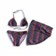 Modern Ocean Set παιδικό μαγιό πλεκτό τριγωνάκι τύπου Missoni με δώρο το παρεό Μωβ μπλέ & πορτοκαλί CT-6332 purple.orange