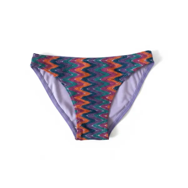 Modern Ocean Set παιδικό μαγιό πλεκτό τριγωνάκι τύπου Missoni με δώρο το παρεό Μωβ μπλέ & πορτοκαλί CT-6332 purple.orange