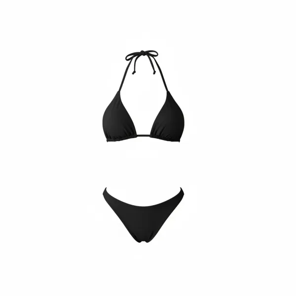 Modern Ocean Γυναικείο Set Bikini Τριγωνάκι με ρυθμιζόμενο στρινγκ σε μαύρο χρώμα 9310 Black