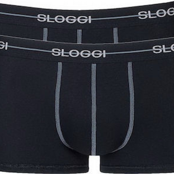 Sloggi Start Hipster Μποξεράκι Ανδρικό 2 Τεμάχια και για Μεγάλα Μεγέθη Μαύρο 10050545 0004/04 