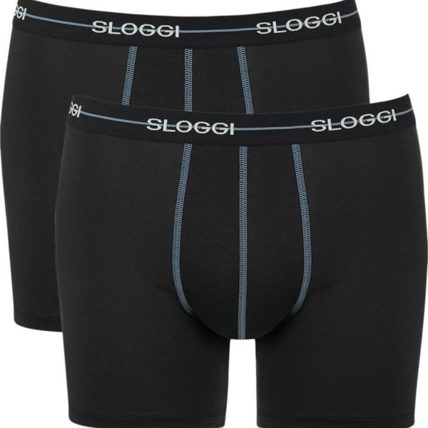 Sloggi Start Short Ανδρικό Μπόξερ μακρύ οικονομικό σετ 2 τεμ Μαύρο 10206948 0004/04