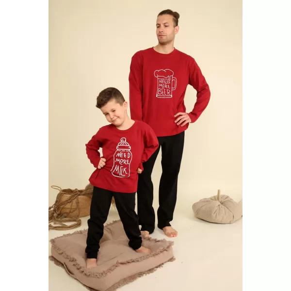 Happy Family Ανδρική Xειμερινή Βαμβακερή Μπορντώ Πιτζάμα με Μακρύ Παντελόνι ''Need More Beer'' AB-XHF713 Happy Family Ανδρική Xειμερινή Βαμβακερή Μπορντώ Πιτζάμα με Μακρύ Παντελόνι ''Need More Beer'' AB-XHF713