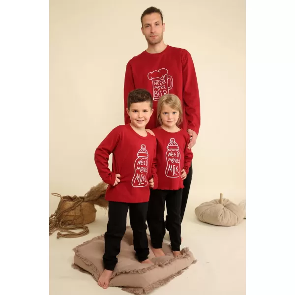 Happy Family Ανδρική Xειμερινή Βαμβακερή Μπορντώ Πιτζάμα με Μακρύ Παντελόνι ''Need More Beer'' AB-XHF713 Happy Family Ανδρική Xειμερινή Βαμβακερή Μπορντώ Πιτζάμα με Μακρύ Παντελόνι ''Need More Beer'' AB-XHF713