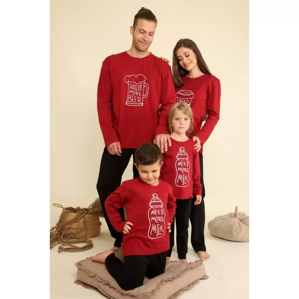 Happy Family Ανδρική Xειμερινή Βαμβακερή Μπορντώ Πιτζάμα με Μακρύ Παντελόνι ''Need More Beer'' AB-XHF713 Happy Family Ανδρική Xειμερινή Βαμβακερή Μπορντώ Πιτζάμα με Μακρύ Παντελόνι ''Need More Beer'' AB-XHF713