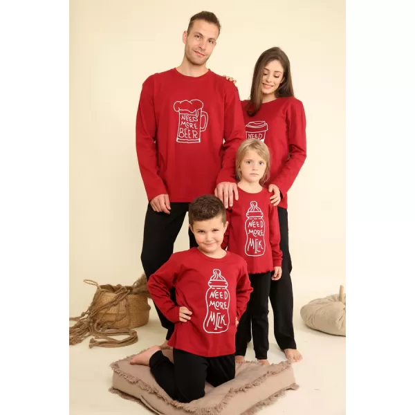 Happy Family Ανδρική Xειμερινή Βαμβακερή Μπορντώ Πιτζάμα με Μακρύ Παντελόνι ''Need More Beer'' AB-XHF713 Happy Family Ανδρική Xειμερινή Βαμβακερή Μπορντώ Πιτζάμα με Μακρύ Παντελόνι ''Need More Beer'' AB-XHF713