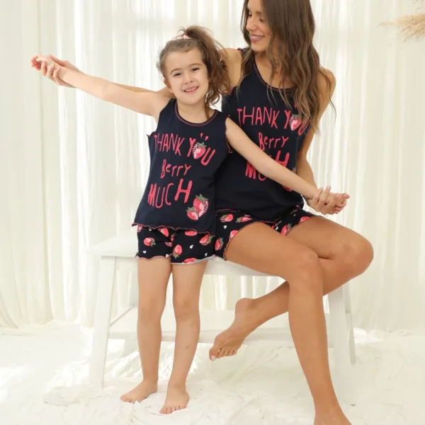 Sexen Παιδική Βαμβακερή Καλοκαιρινή Πιτζάμα Μπλέ Σκούρο με Σορτς 40224-K