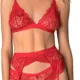 Milena by Paris Bralette Lace Σουτιέν Δαντελωτό Κόκκινο 010174
