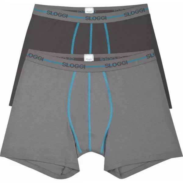 Sloggi Start Short Ανδρικό Μπόξερ 2 τεμ Γκρί 10055546-M003/T5