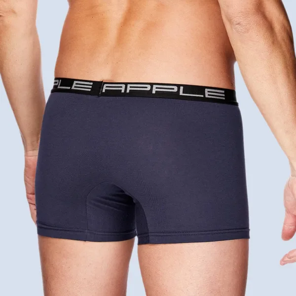 Apple Hipster Μποξεράκι Ανδρικό 3 Τεμάχια Μεγάλα Μεγέθη μαύρο μπορντώ & μπλέ  με χρώμα στο λογότυπο λευκό 0114965