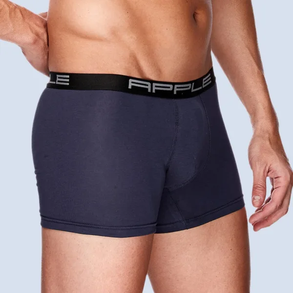 Apple Hipster Μποξεράκι Ανδρικό 3 Τεμάχια Μεγάλα Μεγέθη μαύρο μπορντώ & μπλέ  με χρώμα στο λογότυπο λευκό 0114965