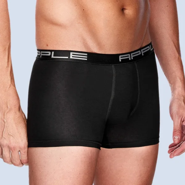 Apple Hipster Μποξεράκι Ανδρικό 3 Τεμάχια Μεγάλα Μεγέθη μαύρο μπορντώ & μπλέ  με χρώμα στο λογότυπο λευκό 0114965