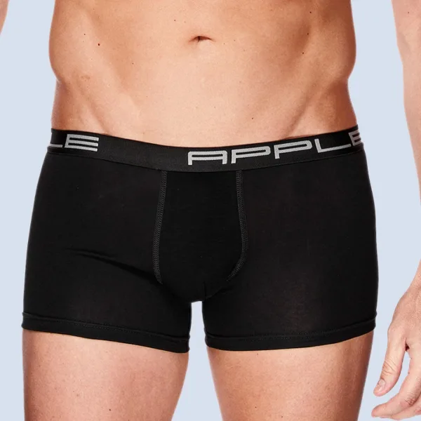 Apple Hipster Μποξεράκι Ανδρικό 2 Τεμάχια και για Μεγάλα Μεγέθη Μαύρο με  χρώμα στο λογότυπο 0112969