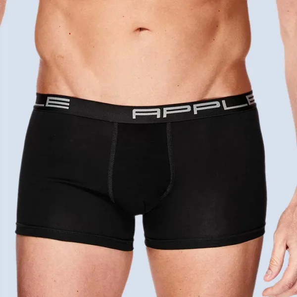 Apple Hipster Μποξεράκι Ανδρικό 2 Τεμάχια και για Μεγάλα Μεγέθη Μαύρο Χακί με μαύρο χρώμα στο λογότυπο 0112969