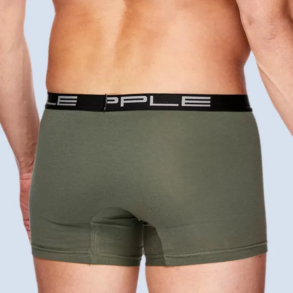 Apple Hipster Μποξεράκι Ανδρικό 2 Τεμάχια και για Μεγάλα Μεγέθη Μαύρο Χακί με μαύρο χρώμα στο λογότυπο 0112969