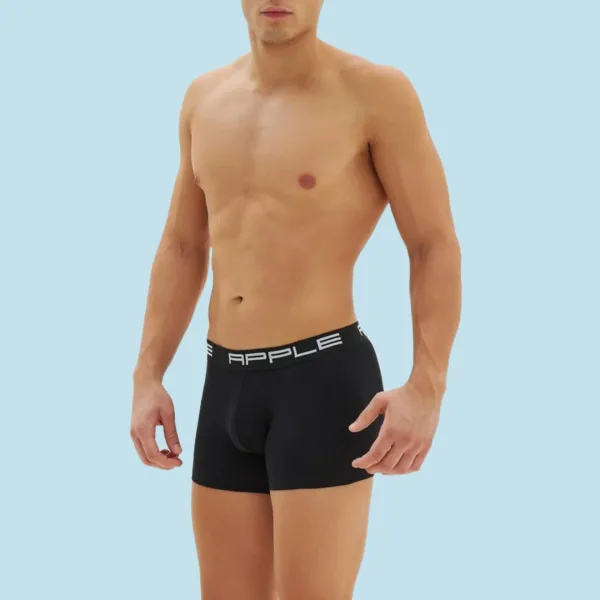 Apple Hipster Μποξεράκι Ανδρικό 3 Τεμάχια Μεγάλα Μεγέθη μαύρο  με χρώμα στο λογότυπο χακί - μαύρο 0114965