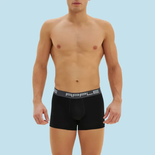 Apple Hipster Μποξεράκι Ανδρικό 3 Τεμάχια Μεγάλα Μεγέθη μαύρο  με χρώμα στο λογότυπο γκρί -μαύρο- μπορντώ 0114965