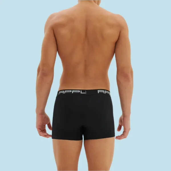 Apple Hipster Μποξεράκι Ανδρικό 3 Τεμάχια Μεγάλα Μεγέθη μαύρο  με χρώμα στο λογότυπο γκρί -μαύρο- μπορντώ 0114965