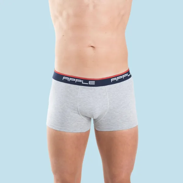 Apple Hipster Μποξεράκι Ανδρικό 2 Τεμάχια και για Μεγάλα Μεγέθη μπλέ γκρί  με χρώμα στο λογότυπο μπλέ - κόκκινο 0112934 Lycra