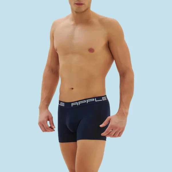 Apple Hipster Μποξεράκι Ανδρικό 3 Τεμάχια Μεγάλα Μεγέθη μπλέ & μαύρο  με λογότυπο  0114965