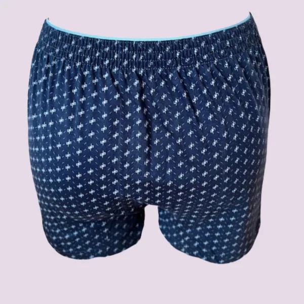 Baspinar Ανδρικό Βαμβακερό Κλασσικό Μποξεράκι Φαρδιά γραμμή με άνετη εφαρμογή και κουμπί Μπλέ χρώμα με σχέδια 2105.3