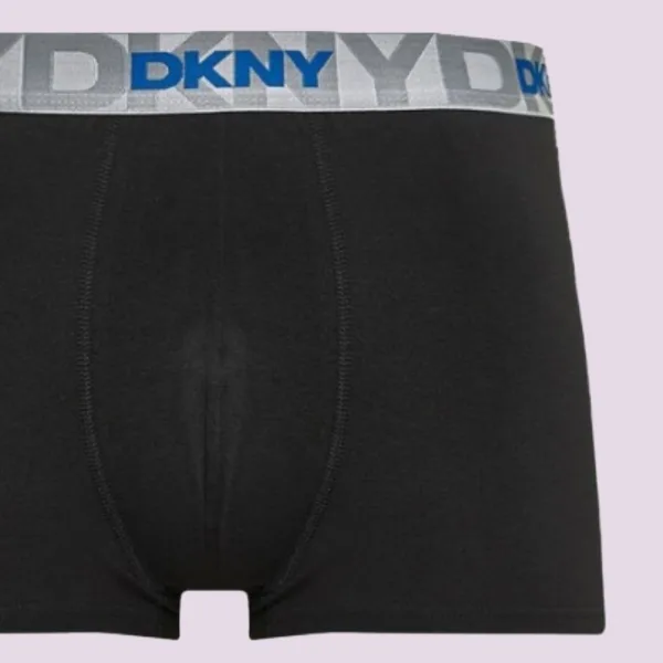 DKNY Ανδρικά Μποξεράκια με φαρδύ Λάστιχο Σετ 3Τεμ U5-61903 Μαύρα με διαφορετικά ασημί χρώματα στο λάστιχο