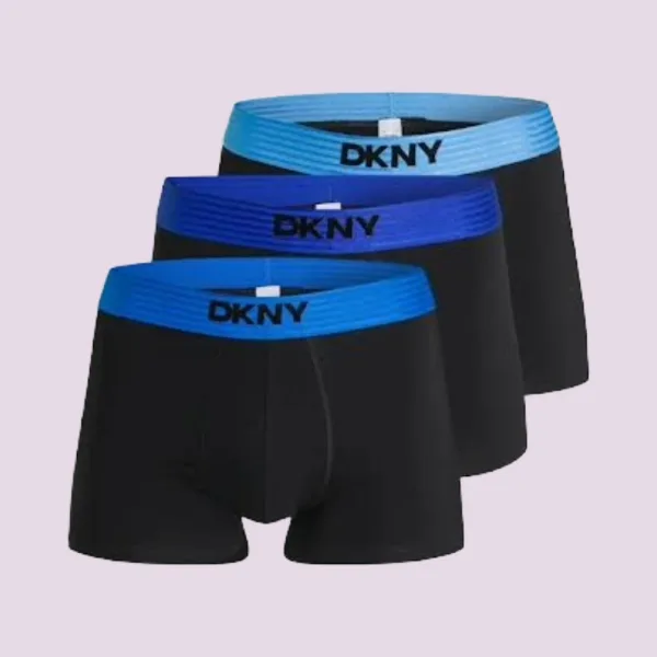 DKNY Ανδρικά Μποξεράκια με φαρδύ Λάστιχο Σετ 3Τεμ U5-61929 Μαύρα με διαφορετικά μπλέ χρώματα στο λάστιχο DKNY Ανδρικά Μποξεράκια με φαρδύ Λάστιχο Σετ 3Τεμ U5-61929 Μαύρα με διαφορετικά μπλέ χρώματα στο λάστιχο