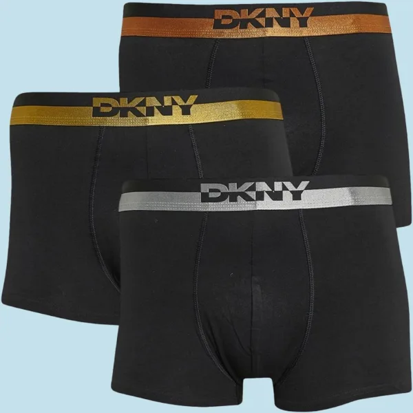 DKNY Ανδρικά Μποξεράκια Σετ 3 Τεμ Μαύρα με χρώματα στο λάστιχο U5-61876