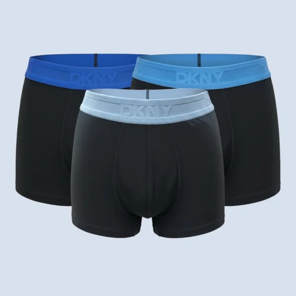 DKNY Ανδρικά Μποξεράκια Σετ 3 Τεμ Μαύρα αποχρώσεις του μπλέ στο λάστιχο U5-61877
