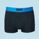 DKNY Ανδρικά Μποξεράκια με φαρδύ Λάστιχο Σετ 3Τεμ U5-61929 Μαύρα με διαφορετικά μπλέ χρώματα στο λάστιχο