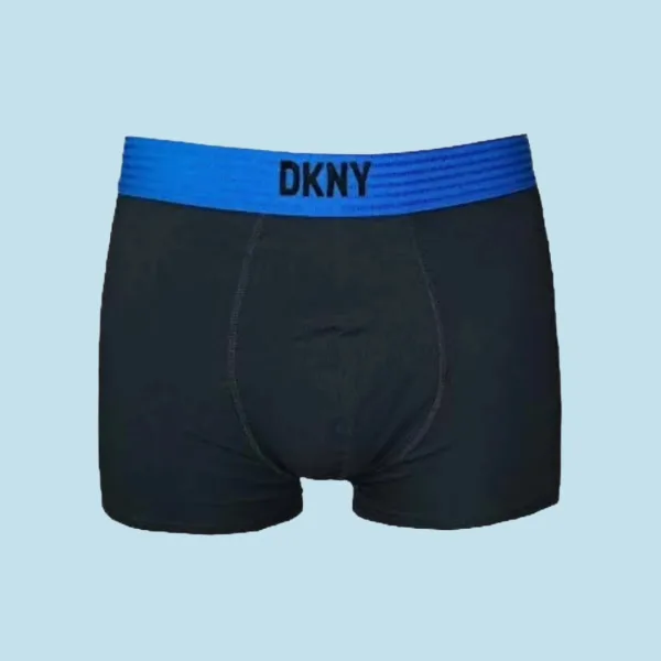 DKNY Ανδρικά Μποξεράκια με φαρδύ Λάστιχο Σετ 3Τεμ U5-61929 Μαύρα με διαφορετικά μπλέ χρώματα στο λάστιχο