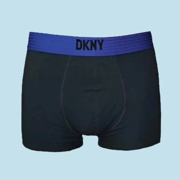 DKNY Ανδρικά Μποξεράκια με φαρδύ Λάστιχο Σετ 3Τεμ U5-61929 Μαύρα με διαφορετικά μπλέ χρώματα στο λάστιχο