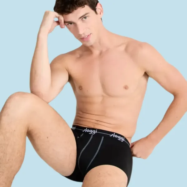 Sloggi Start Hipster Ανδρικά Μπόξερ 2 τεμ μαύρο & μαύρο ρίγα  10206968-Μ006