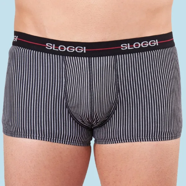 Sloggi Start Hipster Ανδρικά Μπόξερ 2 τεμ μαύρο & μαύρο ρίγα  10206968-Μ006