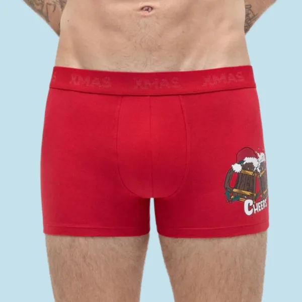 Ysabel Mora Χριστουγεννιάτικο Δώρο για τον άνδρα boxer κόκκινο Cheer's Beers 20435 Red