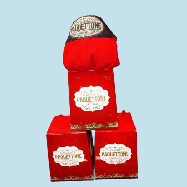 Admas Ανδρικό Μοντέρνο boxer μποξεράκι Κόκκινο με χρυσό logo Πανετόνε Paquettone ιδανικό δώρο για τους λάτρεις των Pannetone 46873-0