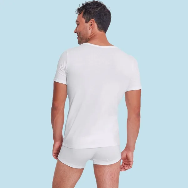 Sloggi Go ABC O-Neck 03 Ανδρικές βαμβακερές φανέλές με κοντό μανίκι Λευκό οικονομική συσκευασία  2 Τεμ 10217749 0003